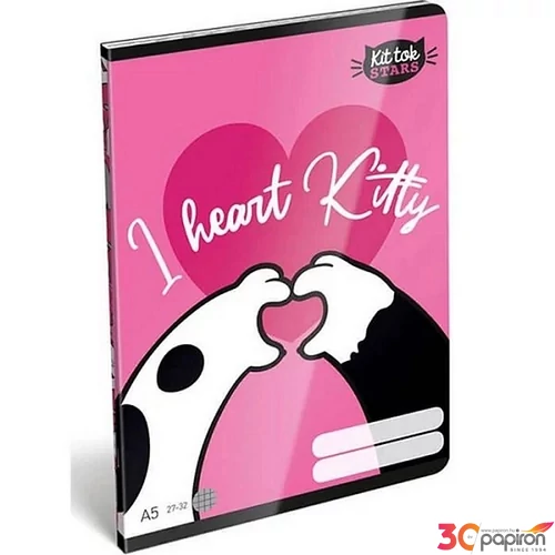 Füzet A/5 kockás KitTok, Heart Kitty 