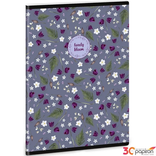 Füzet 27-32 A5 kockás Ars Una Lovely Bloom bluebells 53142269 prémium füzet négyzethálós