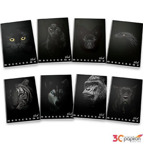 Füzet A/5 Pigna Monocromo Black vonalas