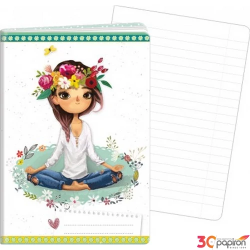 Füzet A6 Argus vonalas Yoga girl 40lapos Argus jegyzetfüzet  1598-0398