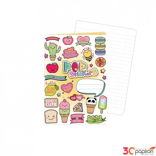 Füzet A6 Argus vonalas Pop Stickers 40 lapos Argus jegyzetfüzet 1598-0365