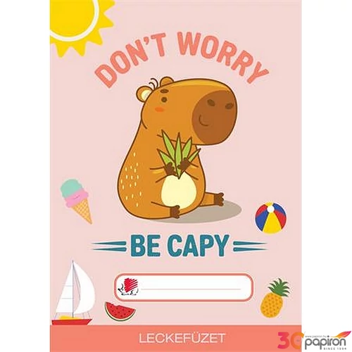 Füzet tűzött A5 lecke 34 lap ICO "Süni" capybara