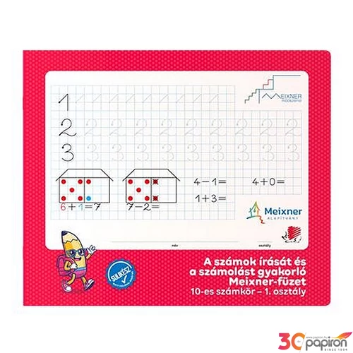 Füzet írás - számolás gyakorló Ico süni 245x295mm fekvő 32lap Meixner előnyomott 1.osztály