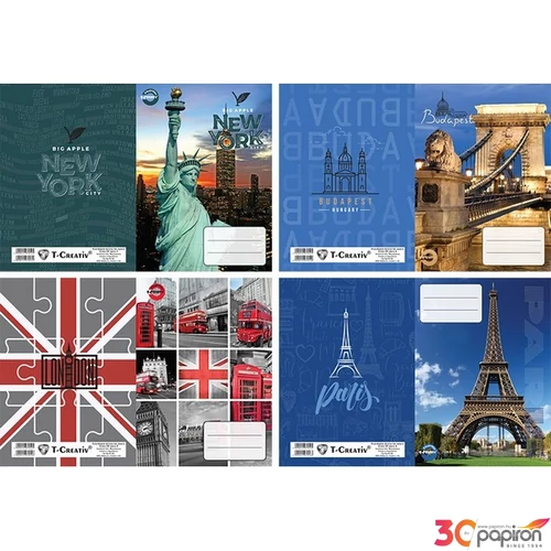 Füzetborító A5 Cities T-Creativ, vegyes minták 