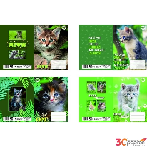 Füzetborító A5 Kitten T-Creativ bújtatós cicás tankönyv és füzetborító kollekció