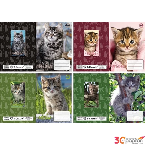 Füzetborító A5 Kitten T-Creativ bújtatós cicás tankönyv és füzetborító kollekció