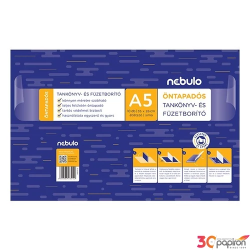 Füzetborító A5 Nebulo 10 db/cs kék Füzet-Könyvborító Nebulo