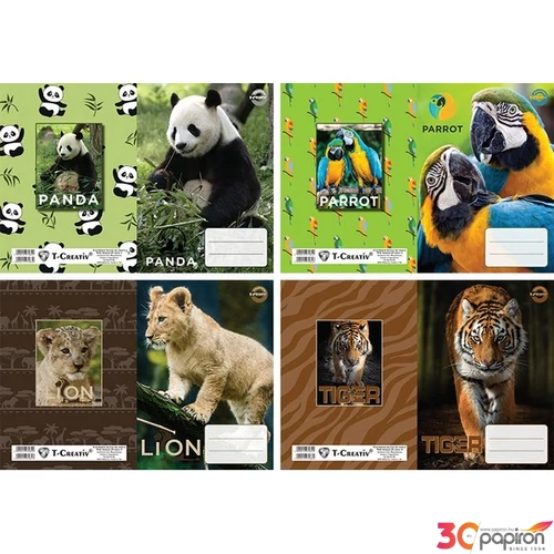 Füzetborító A5 Wild animals T-Creativ, vegyes minták 
