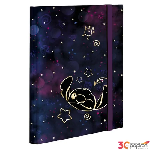 Füzetbox, gumis Stitch Gold A4, karton