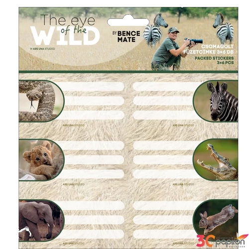 Füzetcímke Ars Una 3x6db The Eyes Of The Wild-2 53831132 Öntapadós - egy csomagban külön