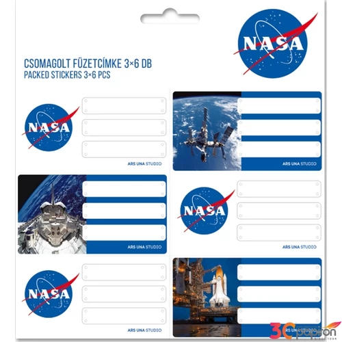 Füzetcímke Ars Una 3x6db NASA- 1 (5063) 20 53830630 Öntapadós - egy csomagban külön