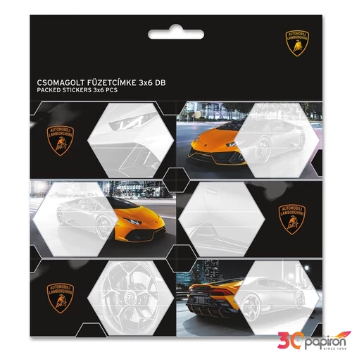 Füzetcímke Ars Una 3x6db Lamborghini (5125) 22 53831255 Öntapadós - egy csomagban külön