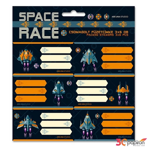 Füzetcímke Ars Una 3x6db Space Race (5143) 22 53831439 Öntapadós - egy csomagban külön