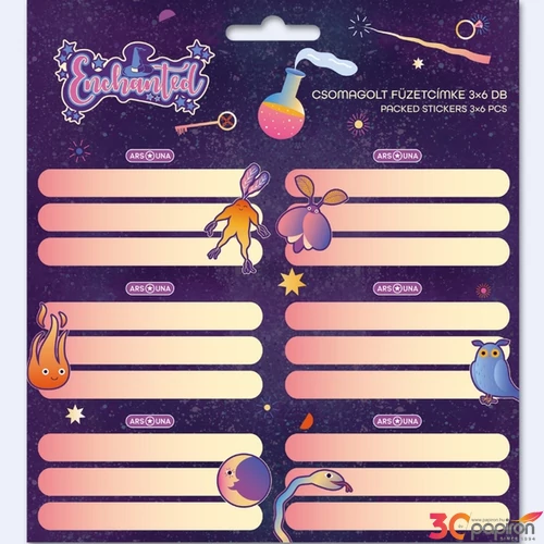 Füzetcímke Ars Una 3x6db 24'' Enchanted (5350) 24 lila 53833501 Öntapadós - egy csomagban külön