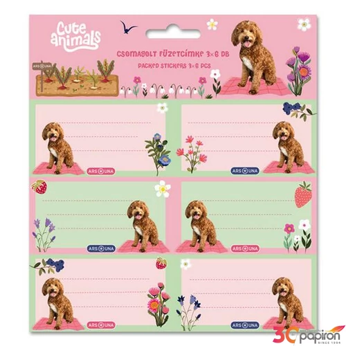 Füzetcímke Ars Una 3x6db 25'' Cute Animal Doggie Öntapadós - egy csomagban külön