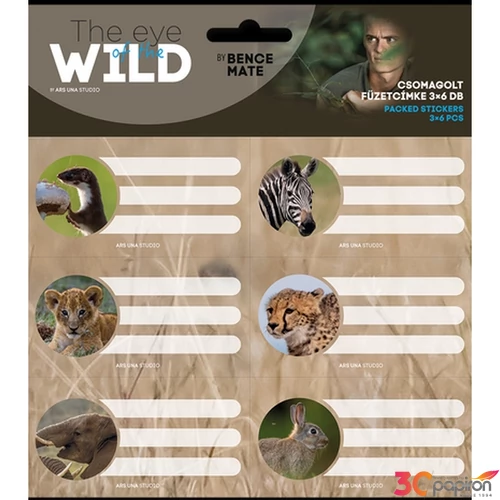 Füzetcímke Ars Una 3x6db The Eyes Of The Wild (5235) 22 53832351 Öntapadós - egy csomagban külön