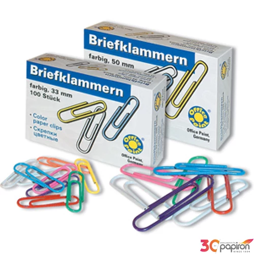 Gémkapocs 33mm színes GEMKAPOCS 33 MM SZÍNES 100 DB/DOB