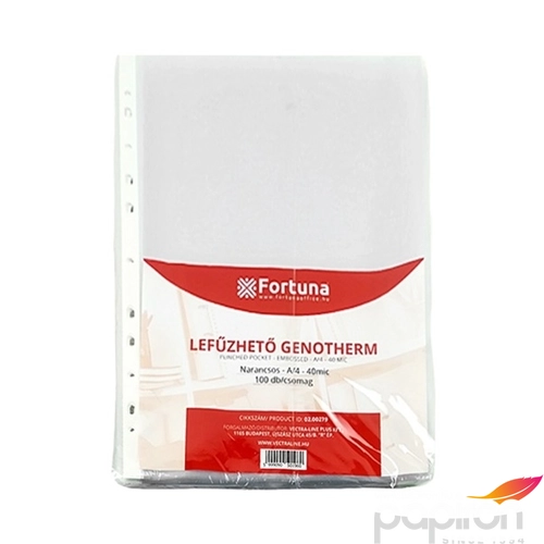 Genotherm lefűzhető Fornax C A4 40mic. narancsos 100db/csomag