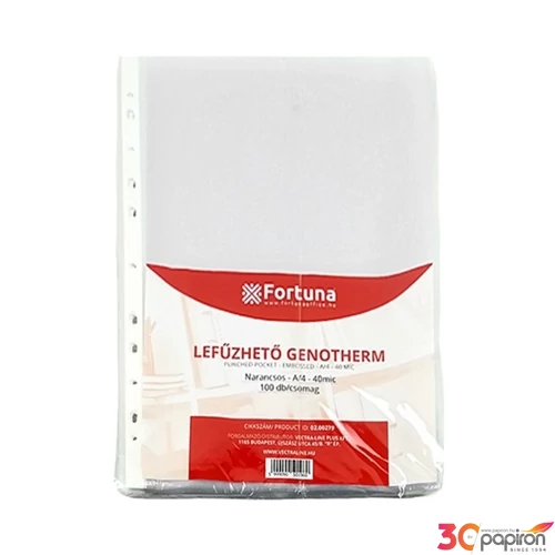 Genotherm lefűzhető Fornax C A4 40mic. narancsos 100db/csomag