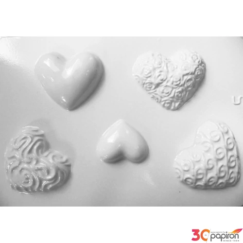 Gipszköntő forma mintás szívek 3 d-s hatás