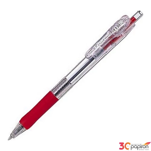 Golyóstoll 0,21mm Zebra nyomógombos, Tapli Clip ECO, piros