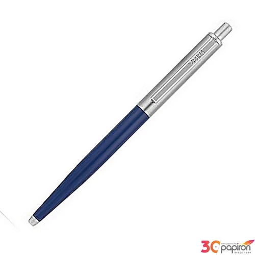 Golyóstoll 0,24mm Zebra nyomógombos, ezüst színű klip kék tolltest, 901, kék