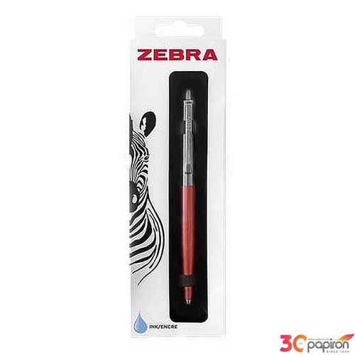 Golyóstoll 0,24mm Zebra nyomógombos, ezüst színű klip pink tolltest, 901, kék