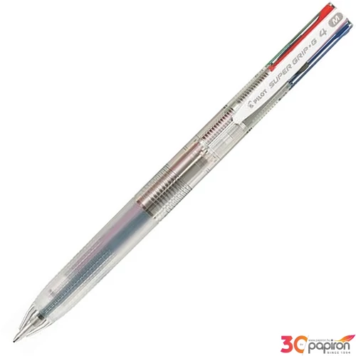 Golyóstoll 0,27mm Pilot nyomógombos, áttetsző Super Grip G, négyszínű