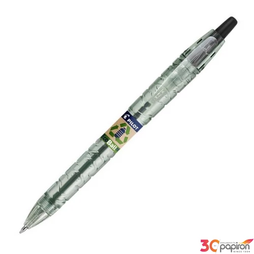 Golyóstoll 0,27mm Pilot nyomógombos, B2P EcoBall, fekete