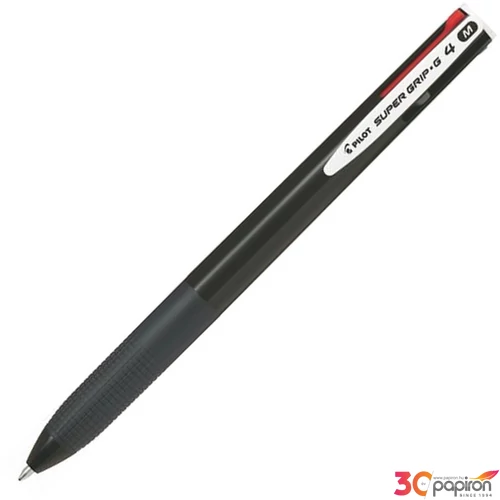Golyóstoll 0,27mm Pilot nyomógombos, fekete Super Grip G, négyszínű