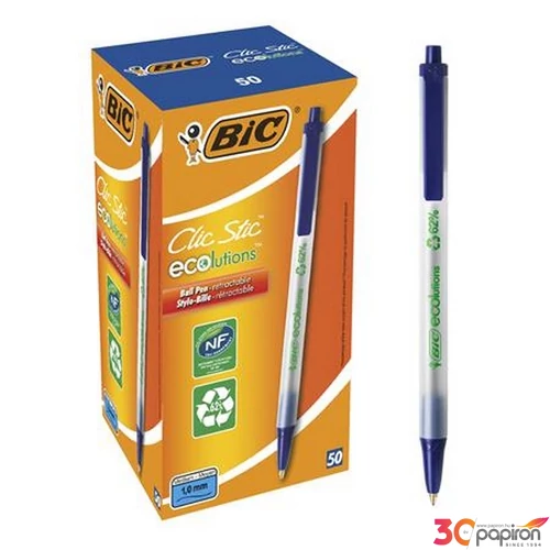 Golyóstoll 0,32mm Bic nyomógombos, Clic Stic ecolutions, kék BC8806890