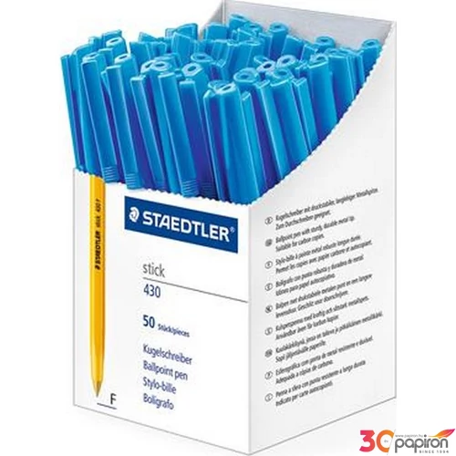 Toll golyós 0,3mm Staedtler kupakos Stick 430 F, kék Eldobható golyóstollak