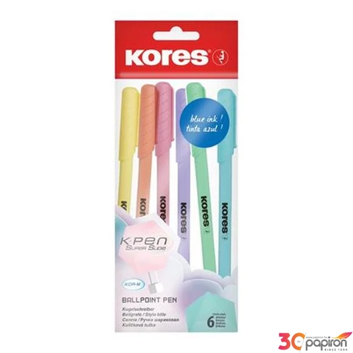 Golyóstoll 1,0mm Kores kupakos, háromszögletű, KOR-M Pastel,kék IK37066