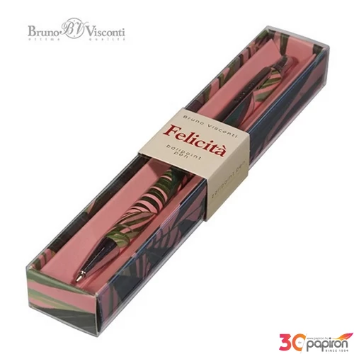 Golyóstoll Bruno Visconti 0,7mm kék, fém test Palm leaves 20-0263/18