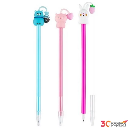 Golyóstoll Centrum Cute animals 0,7mm kék, vegyes eldobható