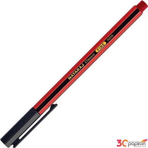 Tűfilc Nataraj F 0.5mm piros színű tinta, eldobható Classic Ballpoint Pen