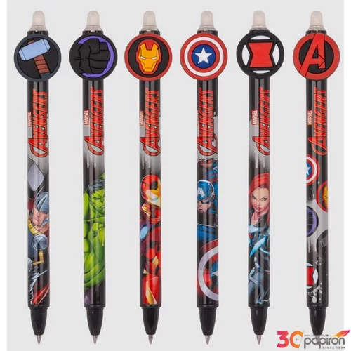 Golyóstoll radírozható 0,5mm Avengers II 6 minta kék íráskép Colorino