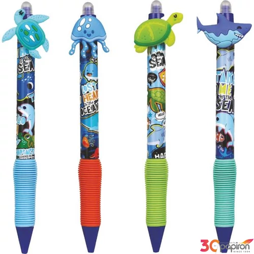 Golyóstoll radírozható 0,5mm SeaAnimals kék Colorino