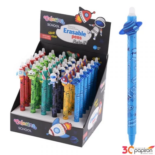 Golyóstoll radírozható 0,5mm Space Life 6 minta kék írás Colorino