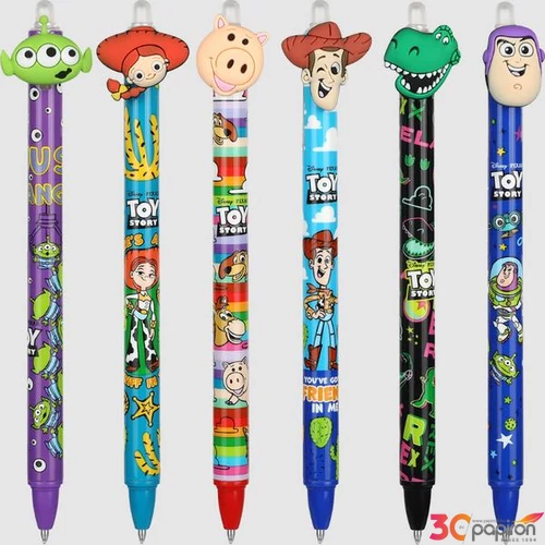 Golyóstoll radírozható 0,5mm Toy Strory 6 minta kék íráskép Colorino