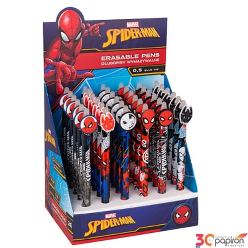 Golyóstoll radírozható Spiderman kék íráskép,