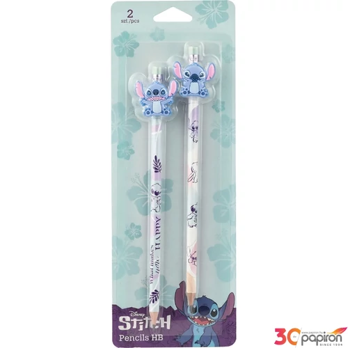 Grafitceruza HB Stitch 2 kerekszínes radírral 2 db/ Colorino