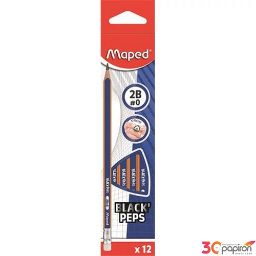 Grafitceruza 2B Maped háromszögletű radírral Black Peps Navy Grafitceruzák radírvéggel