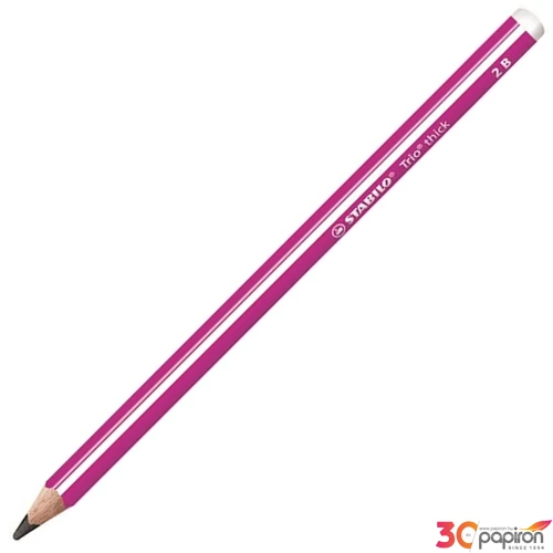 Grafitceruza 2B Stabilo háromszögletű,vastag,Trio thick rózsaszín