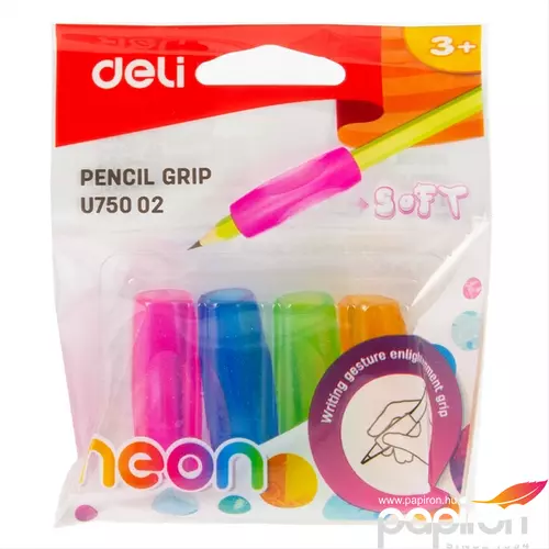 Ceruzafogó Deli neon színek, 4db/csomag írást segítő eszköz