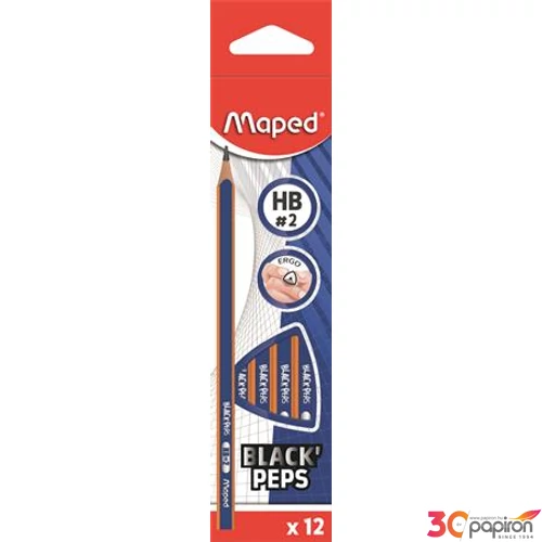 Grafitceruza HB Maped háromszögletű Black Peps Navy Grafitceruzák radírvég nélkül