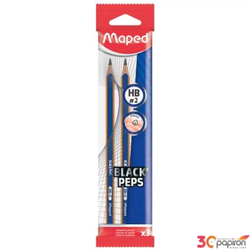 Grafitceruza HB Maped háromszögletű Black Peps Navy Grafitceruzák radírvég nélkül