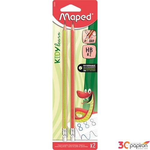 Grafitceruza HB Maped Írástanuló, radírral, háromszögletű Kidy Learn 2 darab