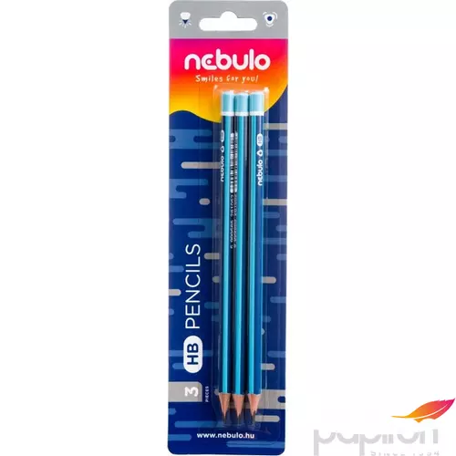 Grafitceruza HB Nebulo 3db-os, kék színű háromszögletű