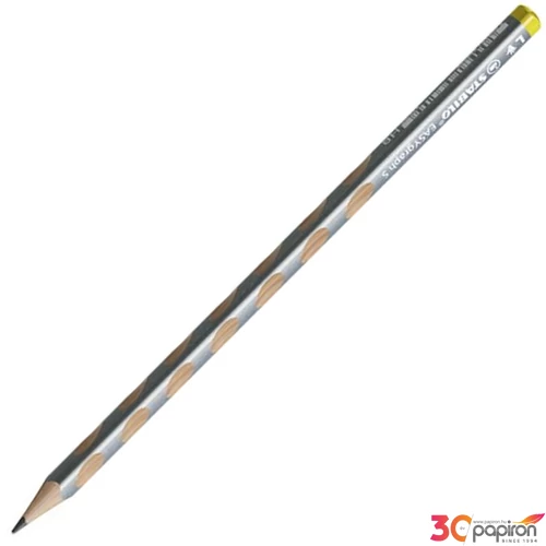 Grafitceruza HB Stabilo háromszögletű, vékony, balkezes EASYgraph, ezüst